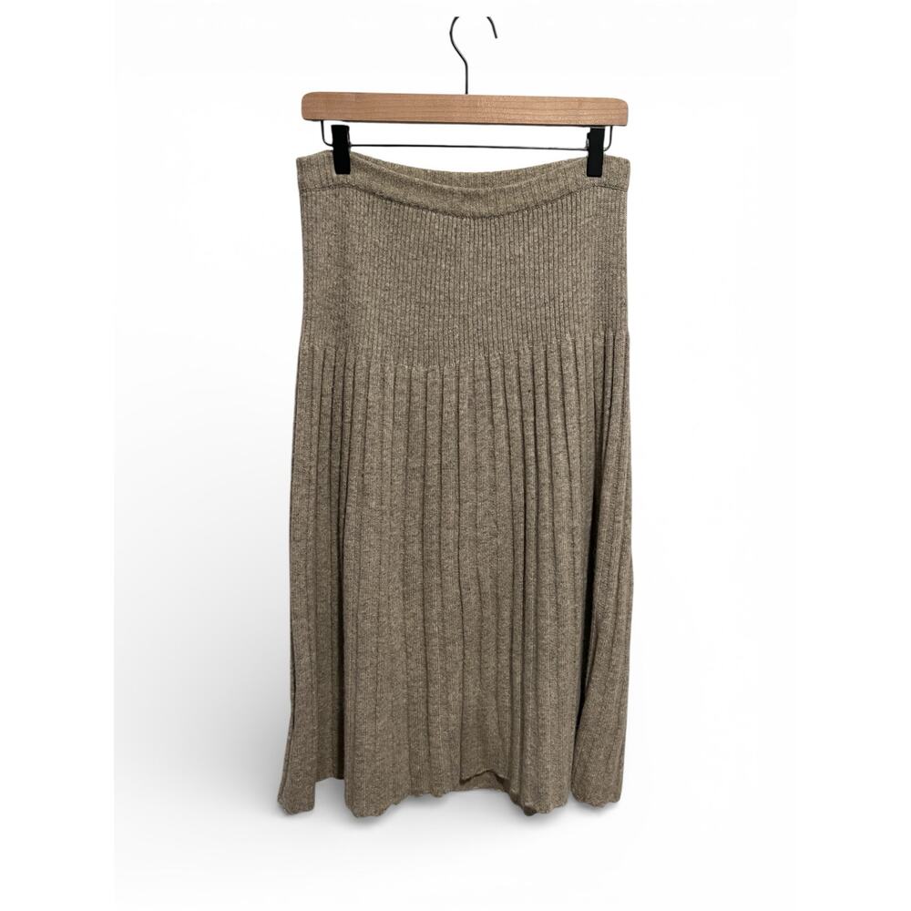 Vintage Pierre Cardin knit lambswool & angora pleated maxi skirt sz Small 1980s